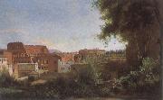 Jean Baptiste Camille  Corot The Colosseum View frome the Farnese Gardens Spain oil painting artist